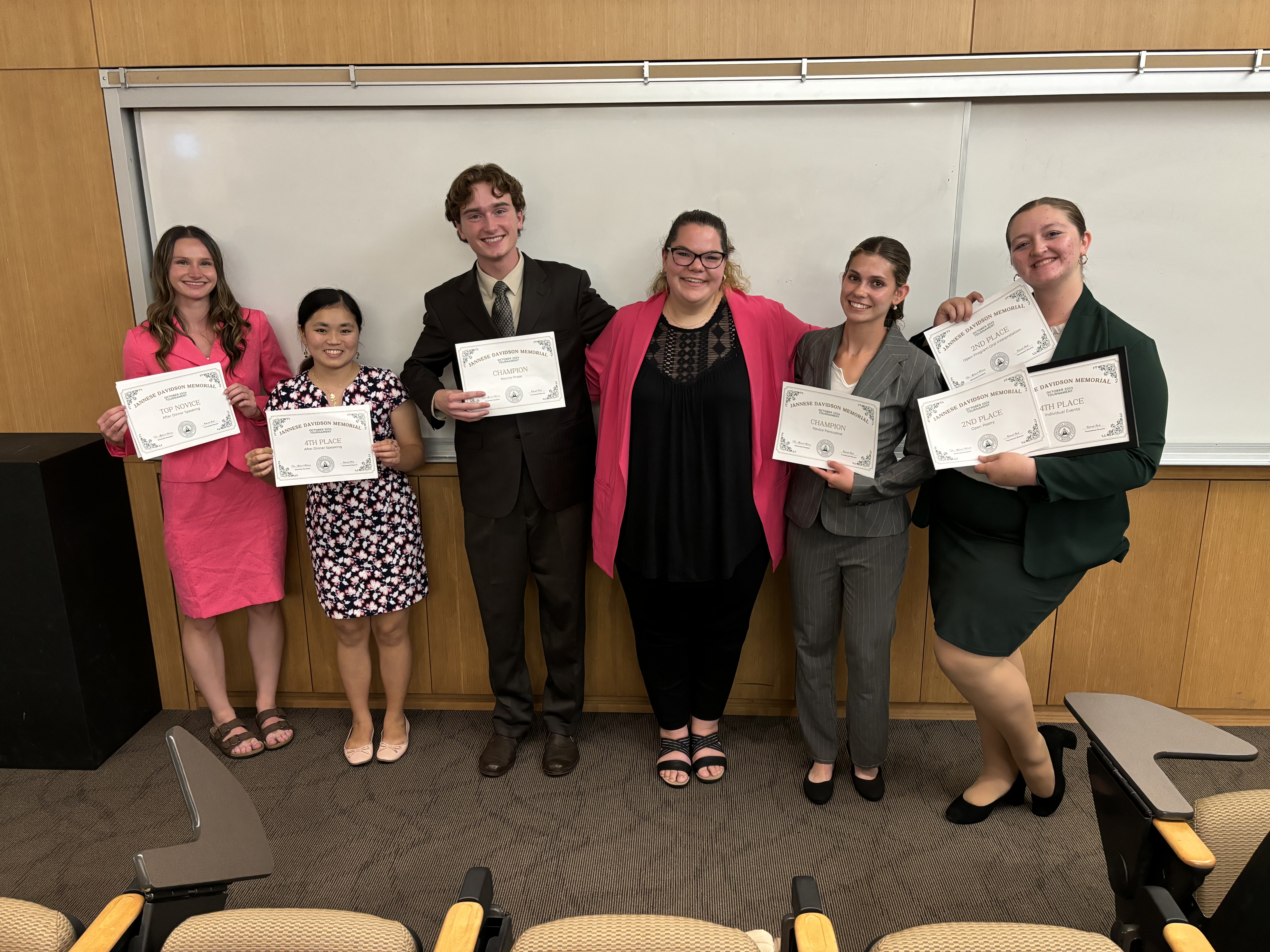 Bryanna Farley, Hope Yonehara, Gannon Strahm, Rebecca Kadera, Lilli Strahm, and Laura Gibson.